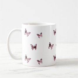 Schmetterlinge Rosa Satin fliegende Tierfeminine Kaffeetasse