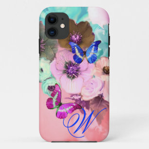 SCHMETTERLINGE, ROSA TEAL ROSEN UND ANEMONENBLÜTEN Case-Mate iPhone HÜLLE