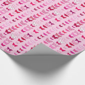 Schmetterlinge, Rosa- und Fuchsienfarben Geschenkpapier (Ecke)