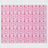 Schmetterlinge, Rosa- und Fuchsienfarben Geschenkpapier (Flach)