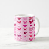 Schmetterlinge, Rosa- und Fuchsienfarben Kaffeetasse (VorderseiteRechts)