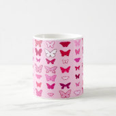 Schmetterlinge, Rosa- und Fuchsienfarben Kaffeetasse (Mittel)