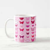 Schmetterlinge, Rosa- und Fuchsienfarben Kaffeetasse (Links)