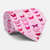 Schmetterlinge, Rosa- und Fuchsienfarben Krawatte (Gerollt)