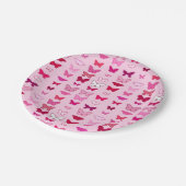 Schmetterlinge, Rosa- und Fuchsienfarben Pappteller (Schrägansicht)