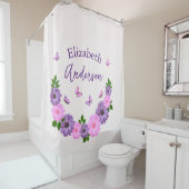 Schmetterlinge rosa und Lila Duschvorhang (Beispiel)