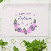 Schmetterlinge rosa und Lila Geschirrtuch (Gefaltet)