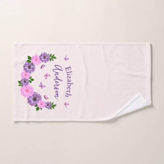 Schmetterlinge rosa und Lila Handtuch (Handtuch)