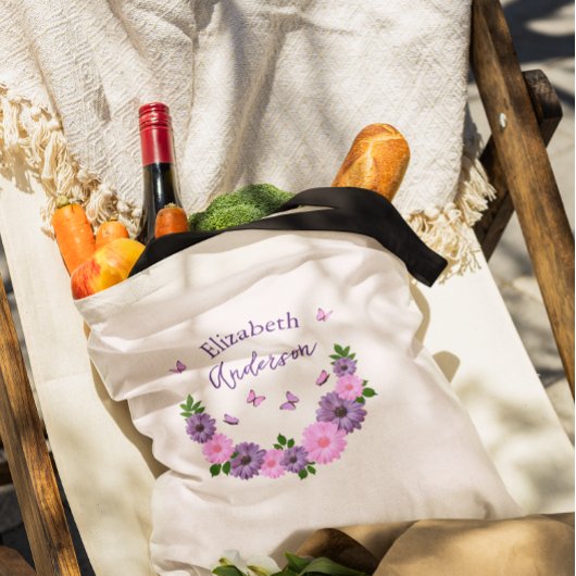 Schmetterlinge rosa und Lila Tasche