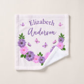 Schmetterlinge rosa und Lila Waschlappen (Waschlappen)