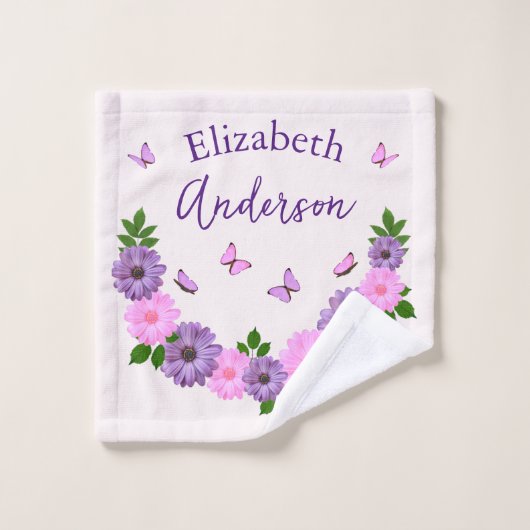 Schmetterlinge rosa und Lila Waschlappen (Waschlappen)