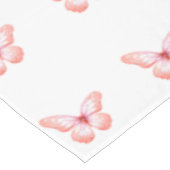 Schmetterlinge Rosengold Tischdecke (Schrägansicht)