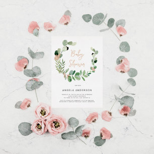 Schmetterlinge rund um Baby Dusche Rose Godl Folieneinladung