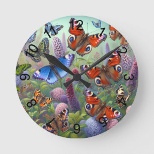 Schmetterlinge Runde Wanduhr