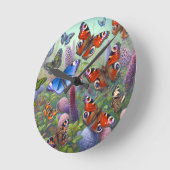 Schmetterlinge Runde Wanduhr (Winkel)
