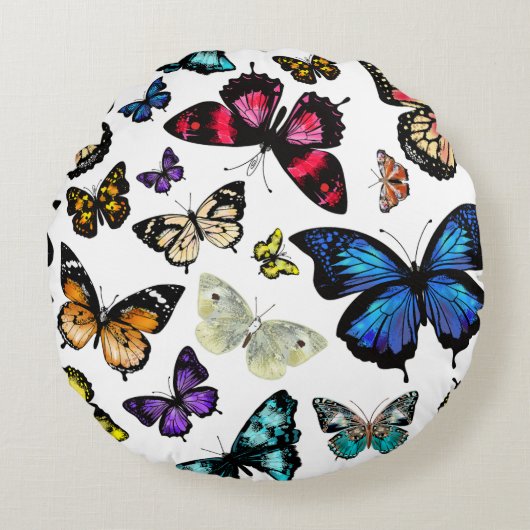 Schmetterlinge Rundes Kissen (Vorderseite)