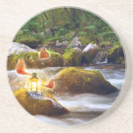 Schmetterlinge Sandstein Untersetzer (Vorne)