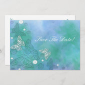 Schmetterlinge Save the Date Einladung (Vorne/Hinten)