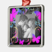 Schmetterlinge Silbernes Ornament (Links)