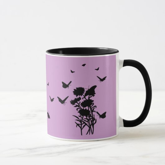 Schmetterlinge Silhouette Tasse (Rechts)