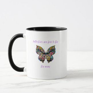 Schmetterlinge sind frei zu fliegen, wegzufliegen tasse