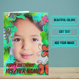 Schmetterlinge sind Wunder Watercolor Geburtstag Karte