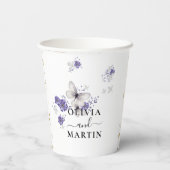 Schmetterlinge Skript Hochzeit Pappbecher (Rückseite)