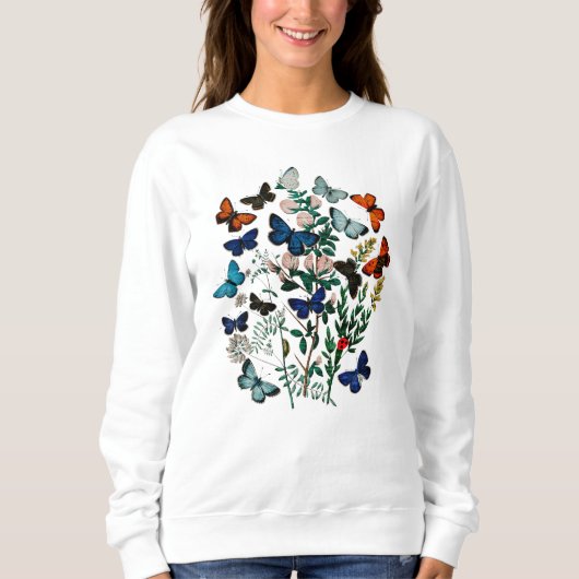 Schmetterlinge, skurrile, Natur, Geschenk für sie, Sweatshirt (Vorderseite)