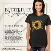 Schmetterlinge & Sonnenblumen Damen Basic T-Shirt