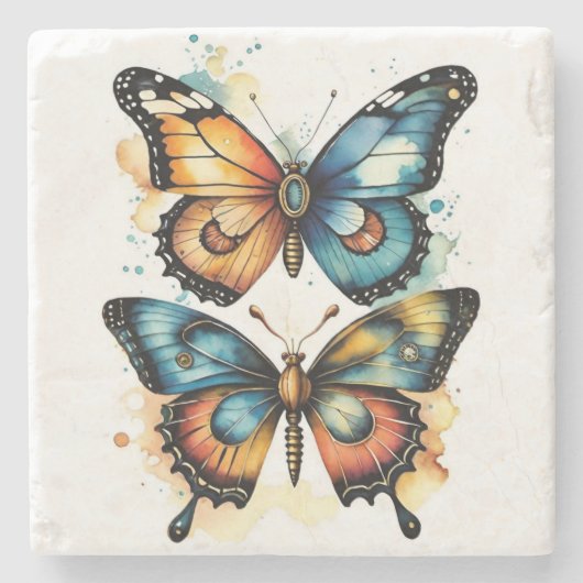 Schmetterlinge Steinuntersetzer (Vorderseite)