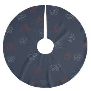 Schmetterlinge Sterne Vierter Juli Patriotisch Polyester Weihnachtsbaumdecke