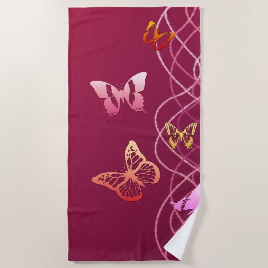 Schmetterlinge Strandtuch (Vorderseite)