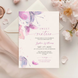 Schmetterlinge Süße 16 Geburtstagsfeier Einladung