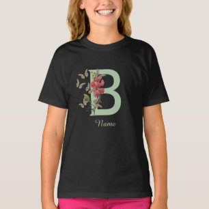 Schmetterlinge Süße Erbse Monogramm Anfangsbuchsta T-Shirt