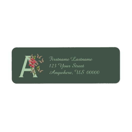 Schmetterlinge Süße Erbse Monogramm Initiale A Adr (Vorne)