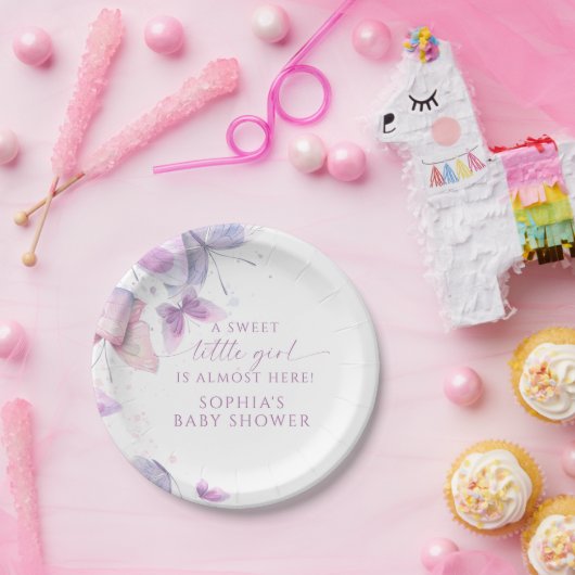 Schmetterlinge Sweet Little Girl Baby Dusche Pappteller (Party)