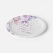 Schmetterlinge Sweet Little Girl Baby Dusche Pappteller (Schrägansicht)