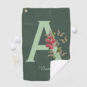 Schmetterlinge Sweet Pea Monogram Initial A Your N Golfhandtuch (Insitu)