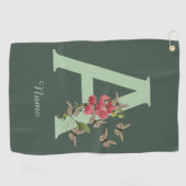 Schmetterlinge Sweet Pea Monogram Initial A Your N Golfhandtuch (Horizontal)