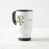 Schmetterlinge Sweet Pea Monogram Initial A Your N Reisebecher (Vorderseite Links)