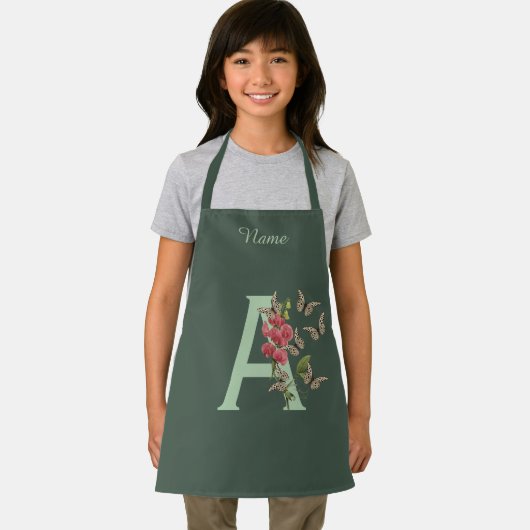 Schmetterlinge Sweet Pea Monogram Initial A Your N Schürze (Insitu)