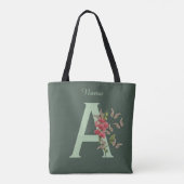 Schmetterlinge Sweet Pea Monogram Initial A Your N Tasche (Rückseite)