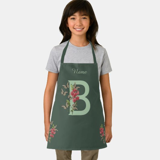 Schmetterlinge Sweet Pea Monogram Initial B Ihr Na Schürze (Insitu)