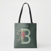 Schmetterlinge Sweet Pea Monogram Initial B Ihr Na Tasche (Vorderseite)