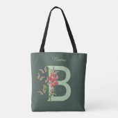 Schmetterlinge Sweet Pea Monogram Initial B Ihr Na Tasche (Rückseite)