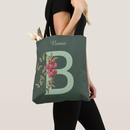 Schmetterlinge Sweet Pea Monogram Initial B Ihr Na Tasche (Von Nahem)