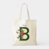 Schmetterlinge Sweet Pea Monogram Initial B Ihr Na Tragetasche (Rückseite)