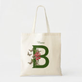Schmetterlinge Sweet Pea Monogram Initial B Ihr Na Tragetasche (Vorne)