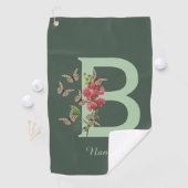 Schmetterlinge Sweet Pea Monogram Initial B Name Golfhandtuch (Insitu)