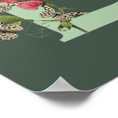 Schmetterlinge Sweet Pea Monogram Initial B Name Poster (Ecke)